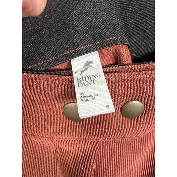 AMERICAN APPAREL RIDING PANT S Ribbed Equestrian Henna Rust Brown High Rise - Picture 6 of 10